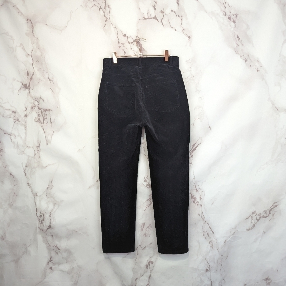 & Other Stories Corduroy Pant Black Size 6 High Rise Straight Leg Crop Ankle